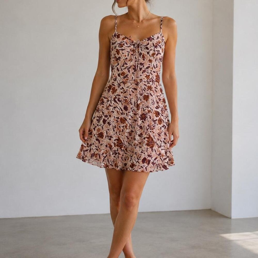 City vibe brown floral mini